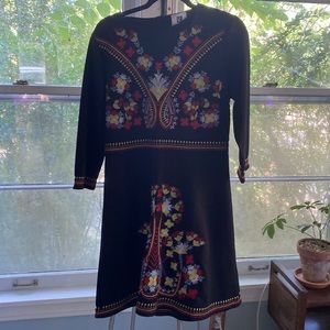 Black dress with embroidered detail